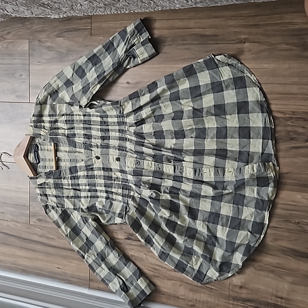 Grey and cream check blouse